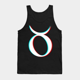 Taurus Star Sign White 3D Effect Tank Top